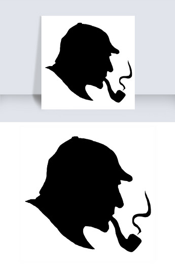 剪影抽烟的男人