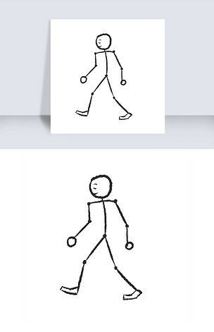 正在走路的火柴人
