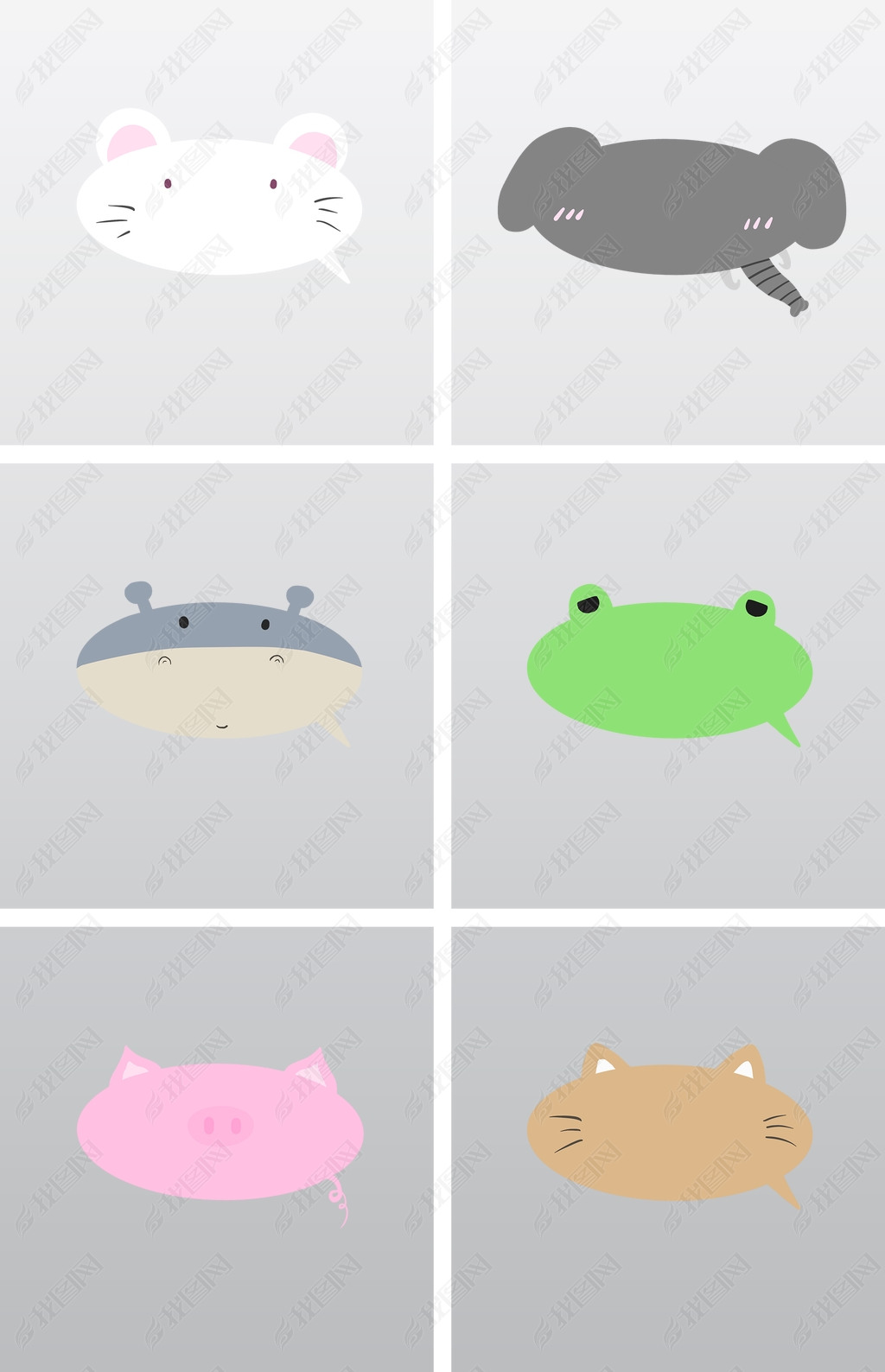 可爱动物系列气泡五