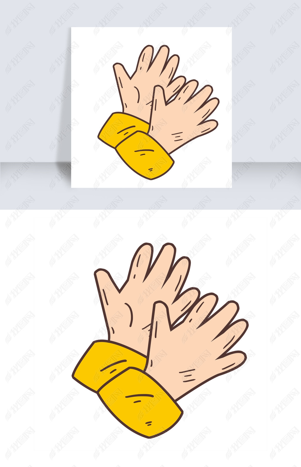 原创鼓掌矢量卡通风格手势版权可商用