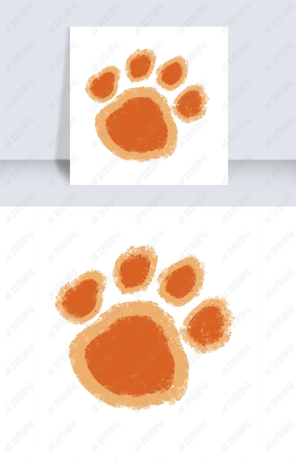 原创橙色的兔子脚印特写