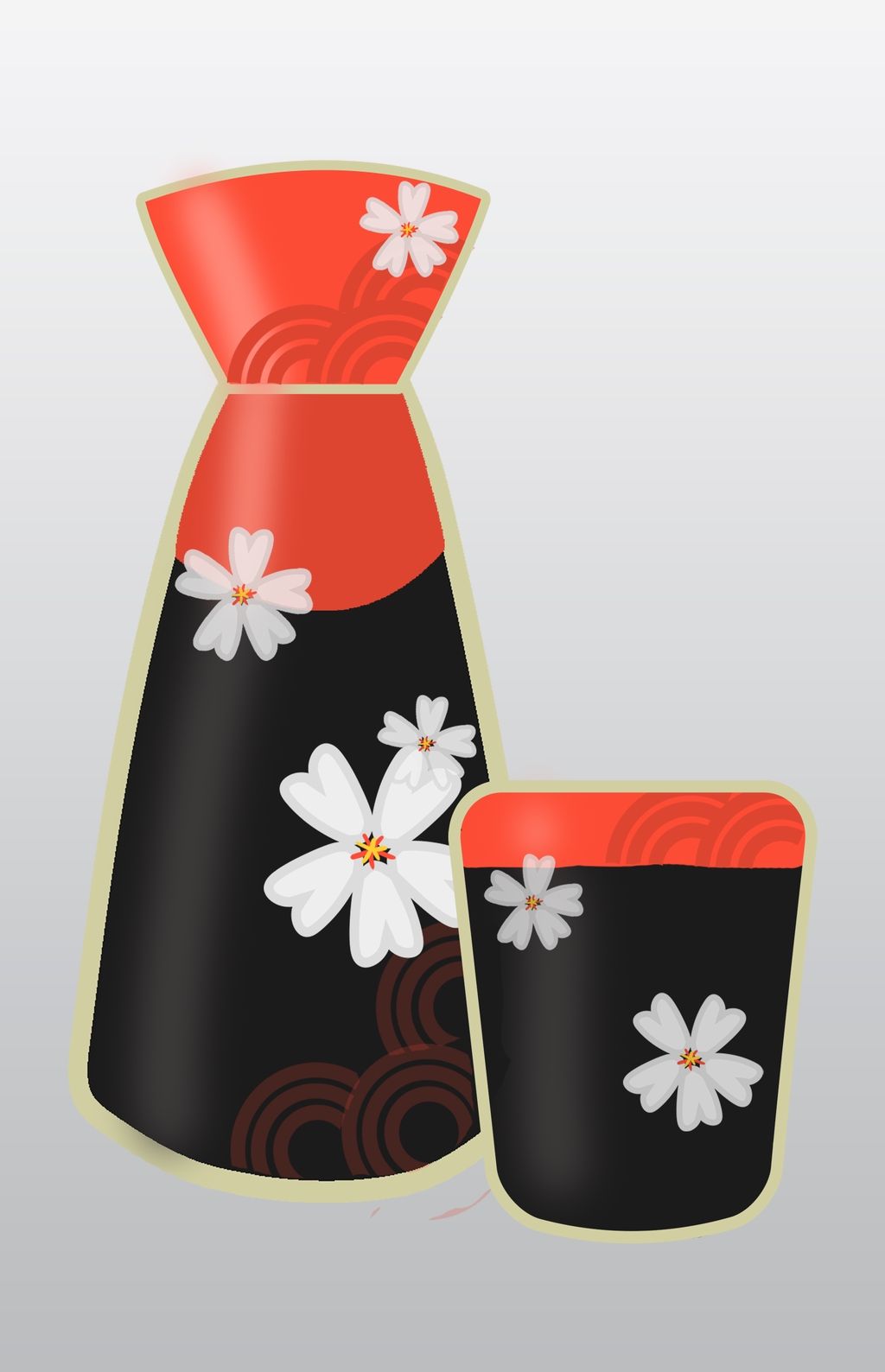 日本酒文化酒壶插画