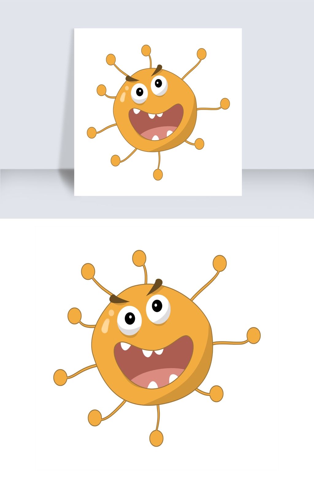 卡通细菌感染插画