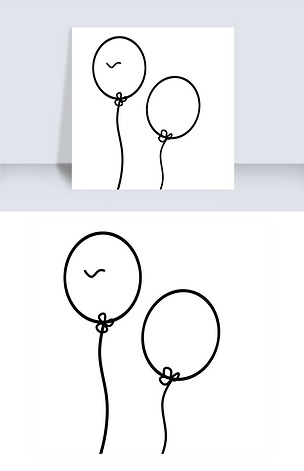 两个黑白色英文气球