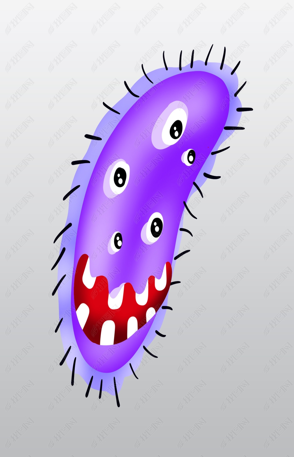 卡通紫色细菌插画