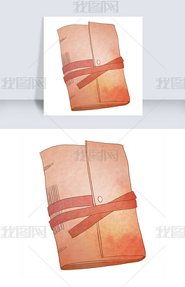 原创卷起来的记事本装饰插画版权可商用