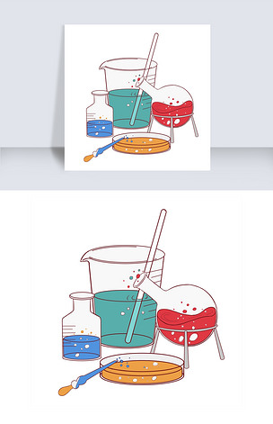 化学实验器具插画