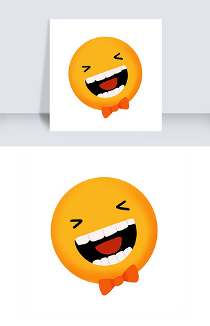 张口大笑的表情插画