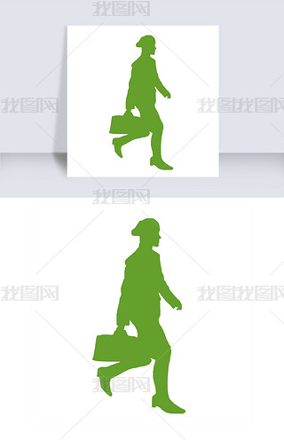 戴眼镜短发女教师免抠元素|短发女教师拿包剪影