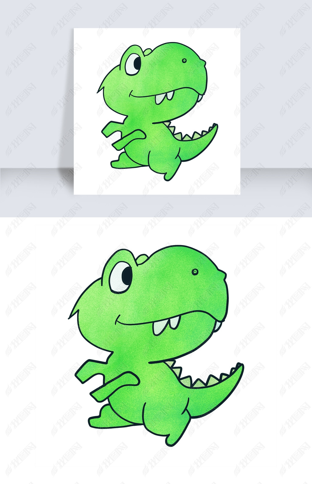 绿色个性恐龙卡通
