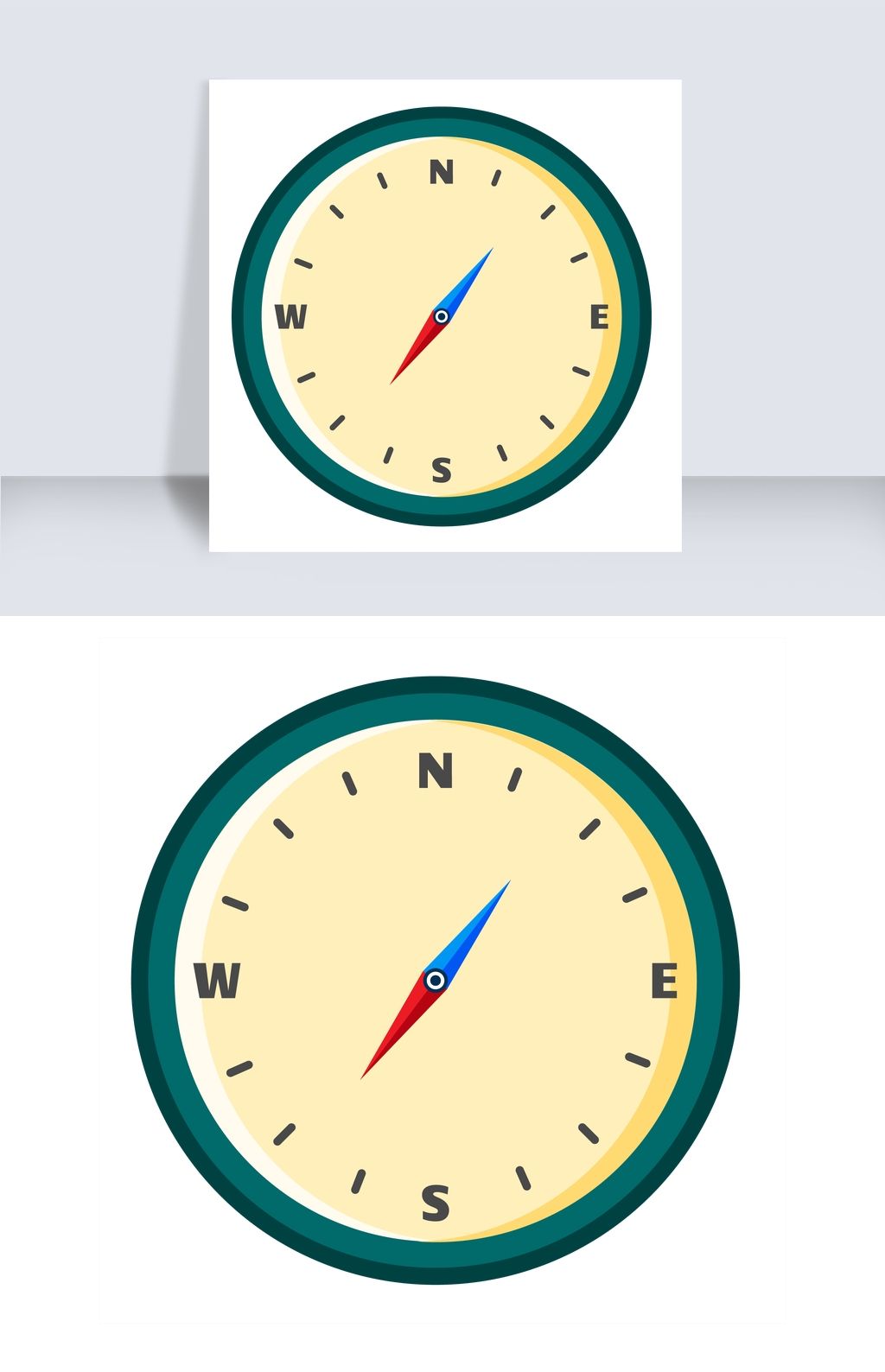 卡通矢量简约指南针