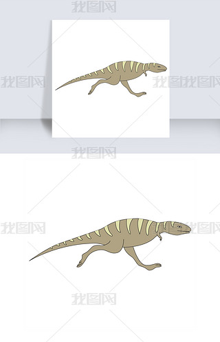 恐龙尾巴的制作免抠元素|长尾巴奔跑的恐龙