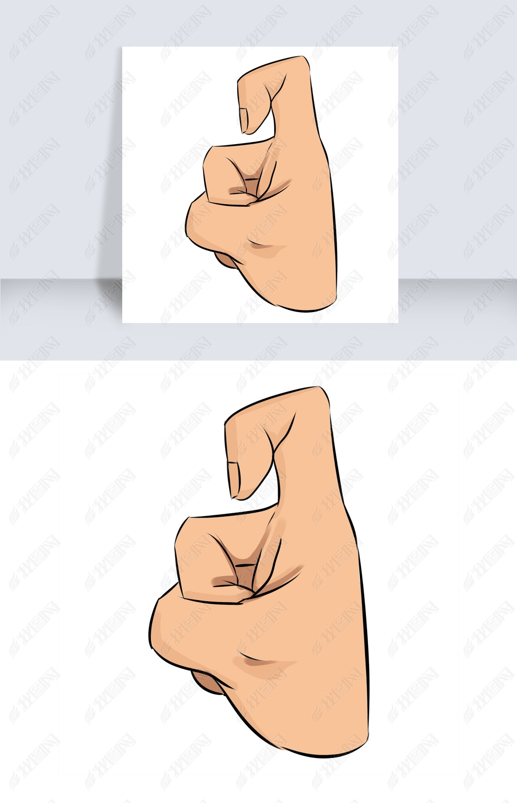 数字九字手势插画