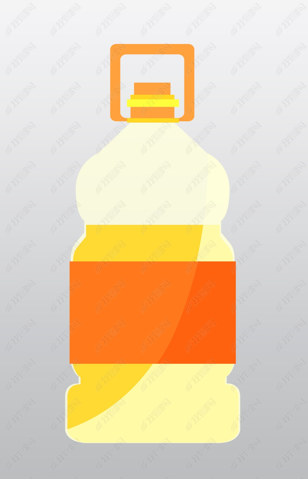 原创桶装食用油卡通插画