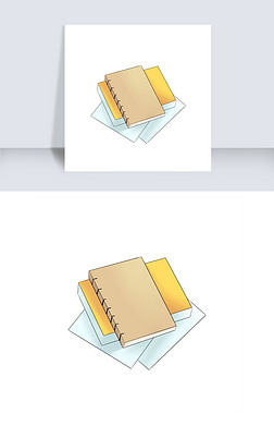 堆叠的卡通书籍插画