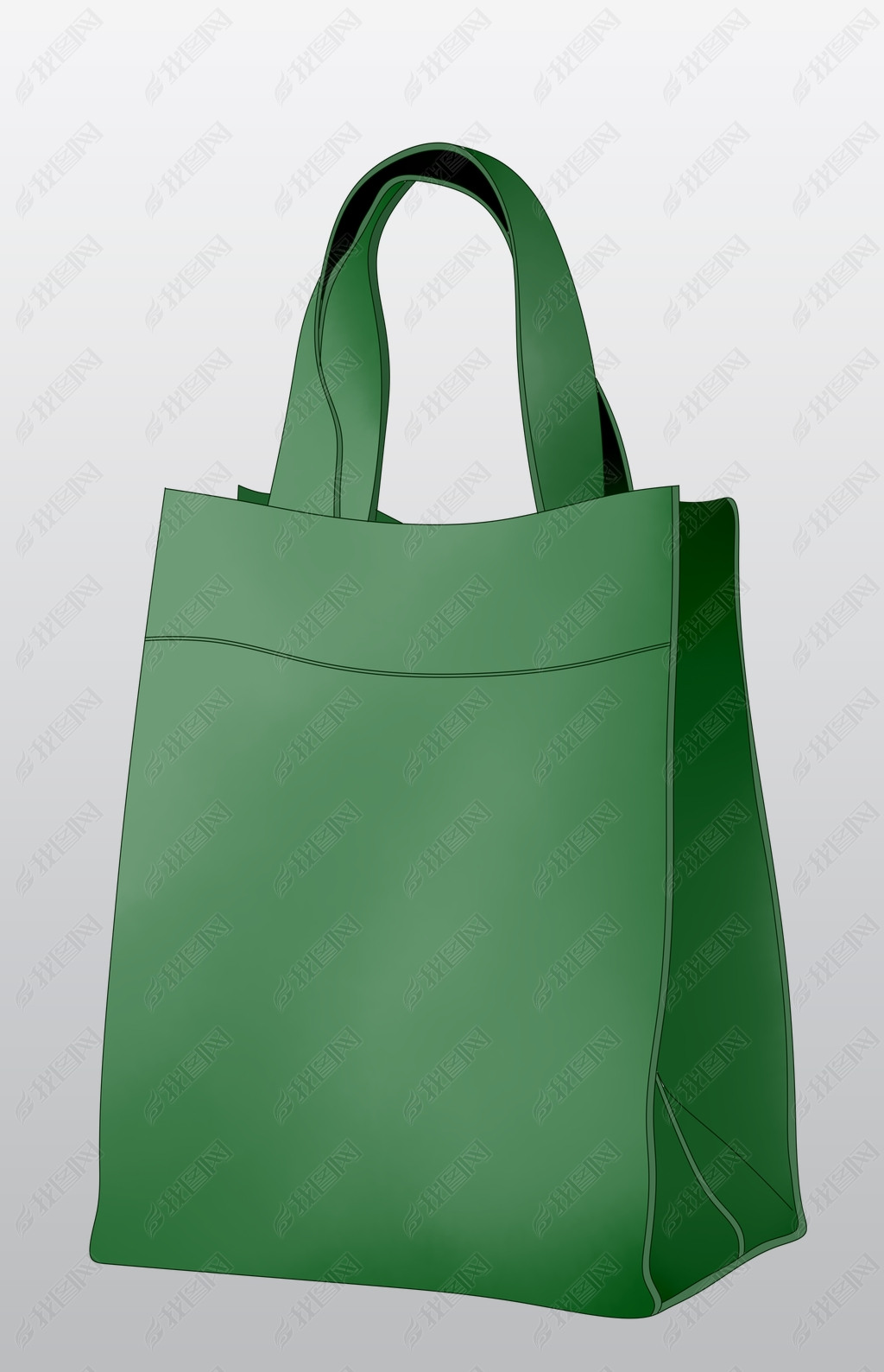绿色环保手提袋插画