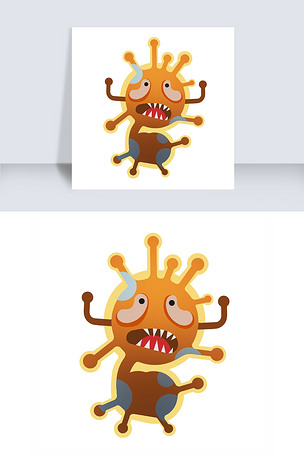 可怕的黄色细菌插画下载-编号19491797-儿童节-我图网