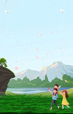 踏青背景专题模板-踏青背景图片素材下载-我图网