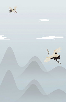 灰色淡雅水墨佛道文化背景素材