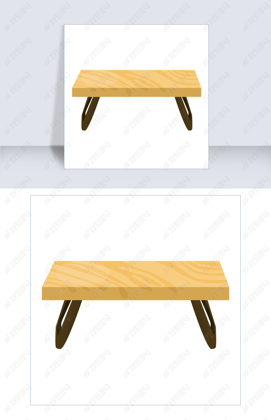 原创纹理木材桌子插画版权可商用