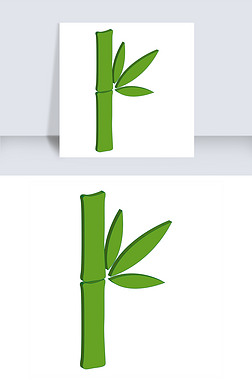 卡通绿色竹节矢量装饰