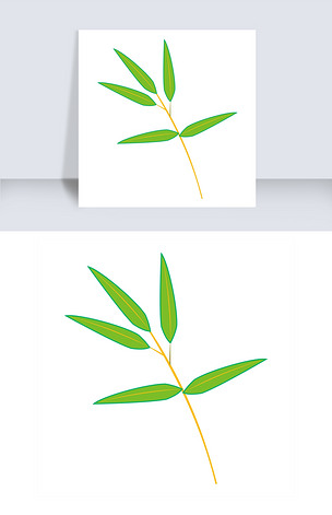 原创卡通竹子竹叶装饰图案