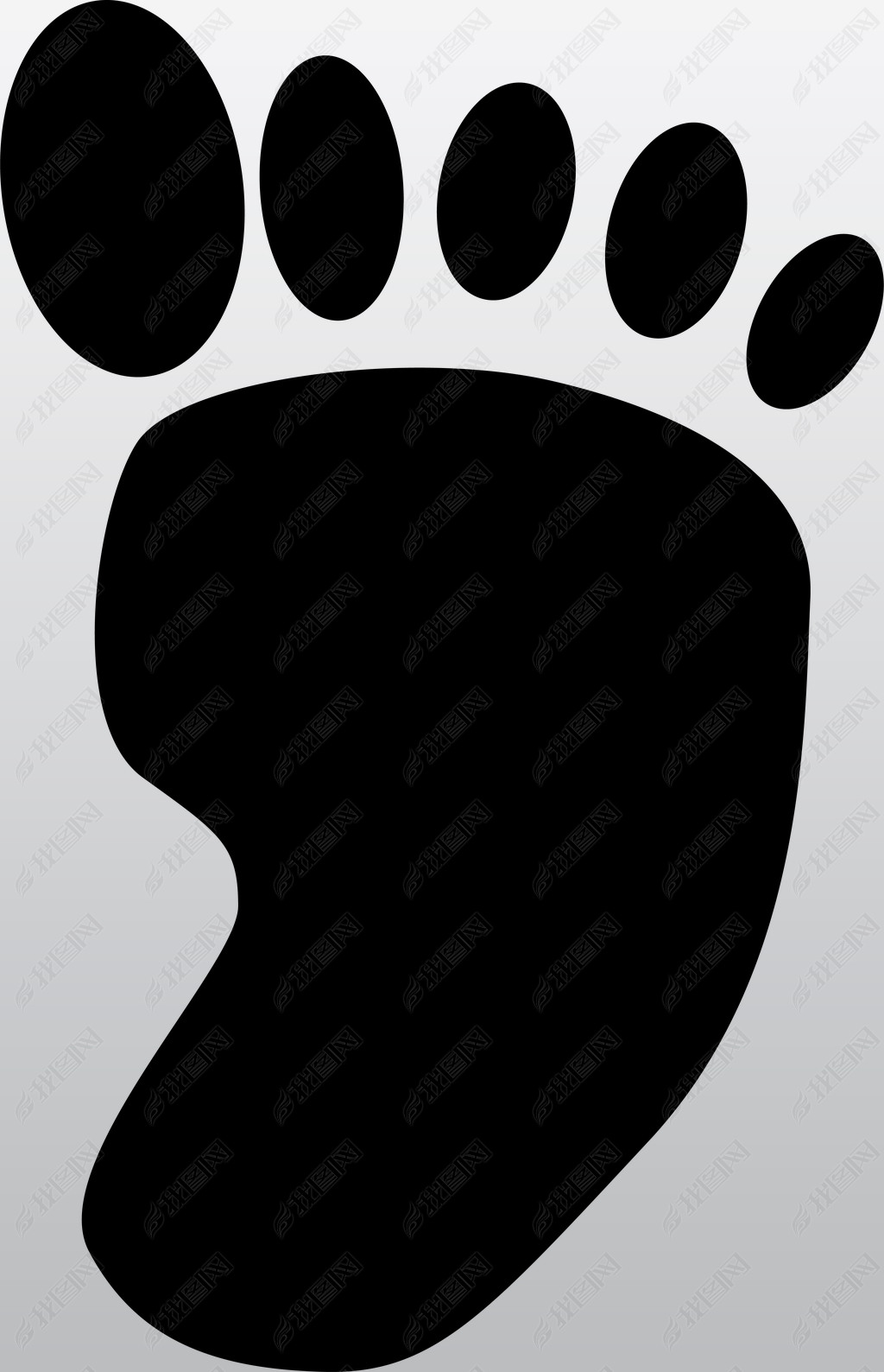 原创黑色的右脚脚印装饰图