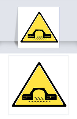 图标桥免抠元素|驼峰桥的警示图标