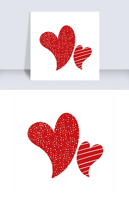 两个爱心矢量png免抠素材