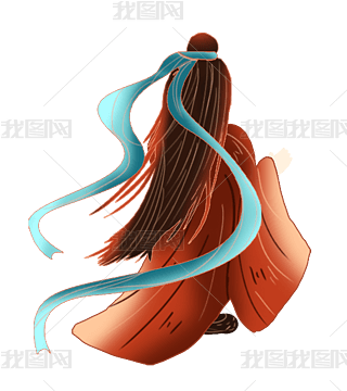 国画古人背影免抠元素|重阳节古人眺望