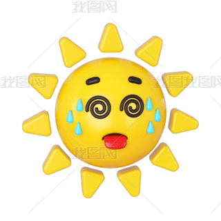 3dc4d立体拟人流汗太阳炎热