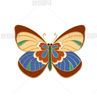 浮雕立体花蝴蝶免抠元素