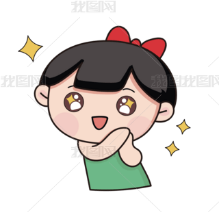 女孩期待羡慕星星眼哇表情