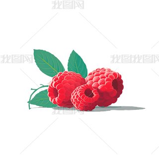 卡通粉色树莓覆盆子手绘元素