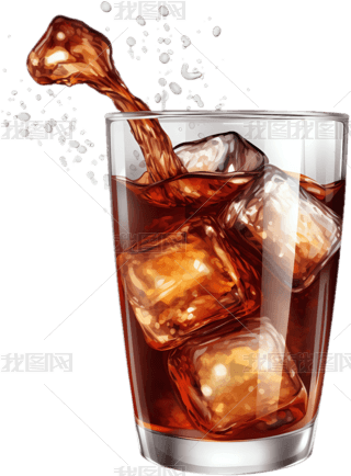 卡通可乐鸡翅免抠元素|卡通手绘冰可乐饮料