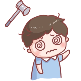 被敲晕的卡通男孩搞笑懵动图gif