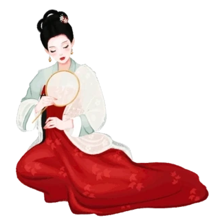 古风美女扇扇子中国风人物人动图gif