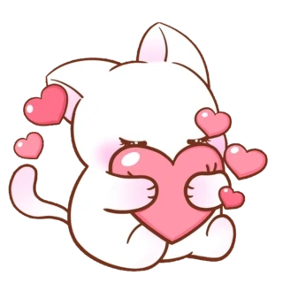 可爱粉红猫咪好喜欢你表情包