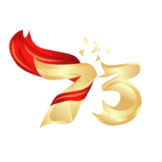 国庆节73周年新中国成立周年纪念烫金红飘带动图gif