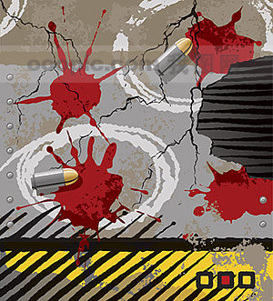 子弹,裂痕,血迹